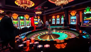 Experience thrill and excitement at the i9bet casino with vibrant gaming tables and slot machines.