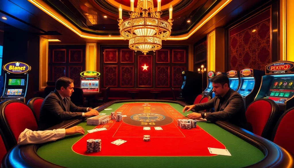 S8-themed casino excitement with poker chips and cards on a luxurious table.