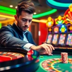 Action-packed gameplay at nhà cái Go99 featuring roulette and poker chips in an upscale casino setting.