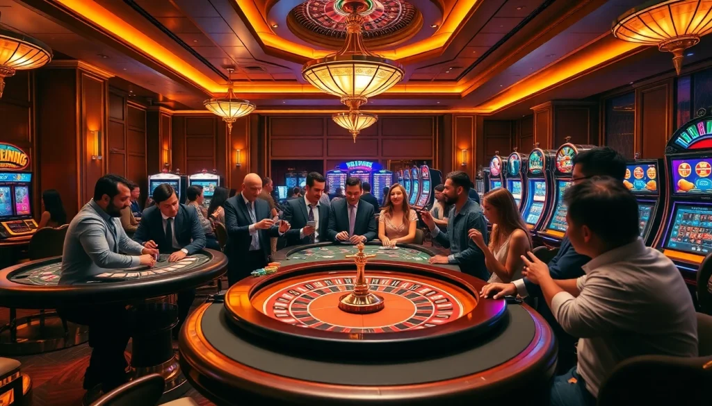 Experience thrilling gameplay at https://79king2.sa.com/ with vibrant casino tables and excited players.