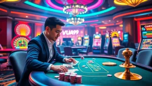 Exciting VUA99 online gaming experience with vibrant casino elements and engaging players.