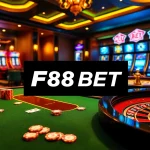 Players enjoy an exciting game of blackjack at F88BET, surrounded by vibrant casino ambiance.