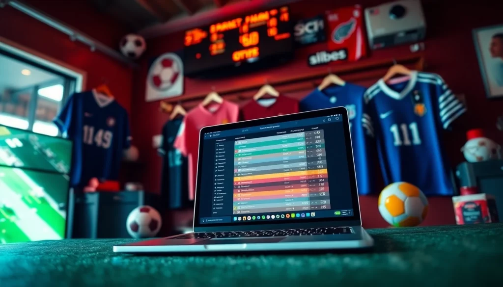 Menampilkan taruhan situs parlay dengan analisis olahraga terkomputerisasi di latar belakang yang dinamis.