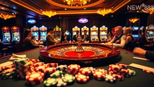 Experience the thrill of gambling with Nhà cái NEW88 at a luxurious casino.