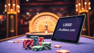 Experience thrilling gameplay at https://uu88ae.com/ with energized players at a vibrant casino table.