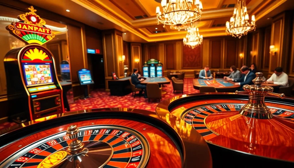 Gambling enthusiasts search the latest 주소모음 link collection amidst a lively casino atmosphere, enriched with poker chips and roulette wheels.