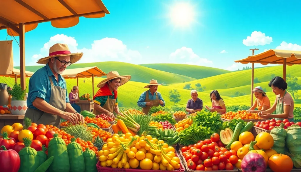 Petani toto sedang bertransaksi di pasar yang ramai dengan banyak sayuran segar