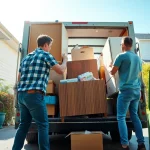 Efficient junk removal service by https://myeasyjunkremoval.com showcasing a team loading clutter into a truck.