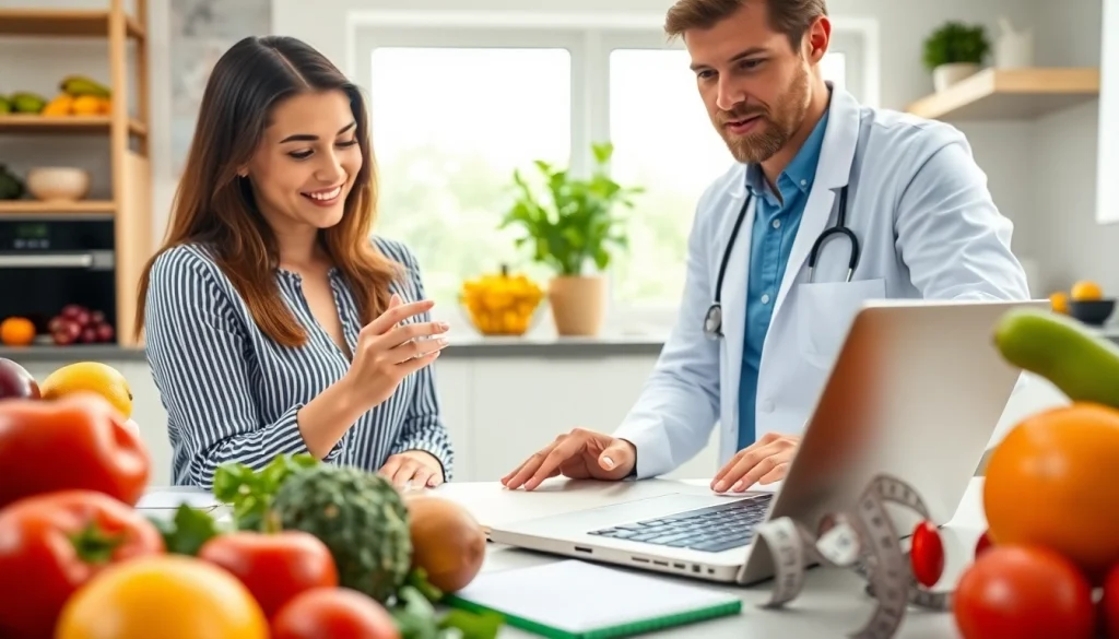 Calculate daily calorie needs using a calorie calculator displayed on a laptop in a vibrant kitchen.