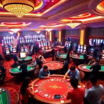 Engaging scene showcasing Nhà cái SC88 with players enjoying various casino games including roulette and poker.
