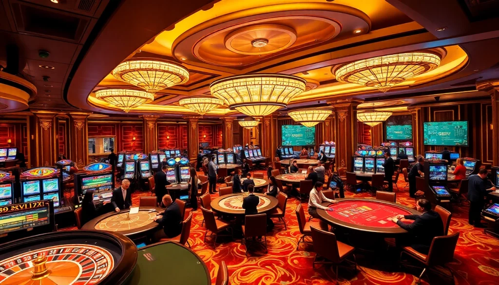 S88VIP casino hall featuring excited players engaging in roulette and blackjack games.