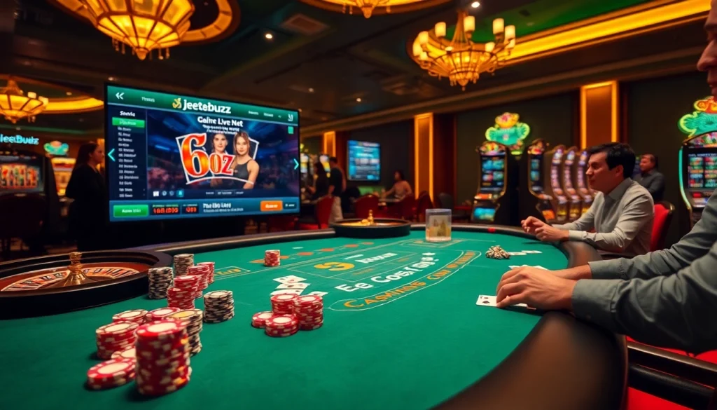 Engaging in high-stakes action at Jeetbuzz live net casino with vibrant chips and stunning games.