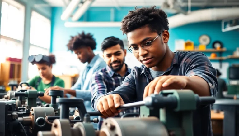 Students at a Trade School In Tennessee engaged in hands-on training and collaboration.