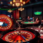 Betsson online casino scene with vibrant roulette wheel and engaged gamblers.