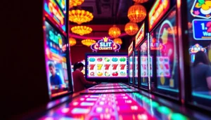 Memenangkan permainan yuyu4d slot dengan grafik berwarna-warni dan suasana yang meriah.