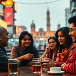 Engaging conversation about Bollywood gossip at https://theopinionatedindian.com, showcasing vibrant urban culture.