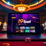 i9bet players enjoying a thrilling online gambling experience with vibrant casino elements.