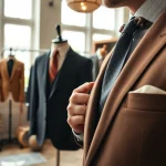 Experience the elegance of tailor made bespoke suits crafted in a luxurious setting.