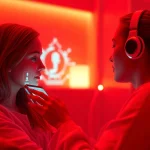Engaging interaction with AI in a cozy, romantic digital space showcasing sex ai technology.