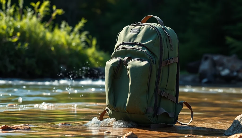Showcasing a fly fishing backpack designed for comfort and organization while fishing.