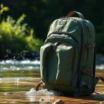Showcasing a fly fishing backpack designed for comfort and organization while fishing.