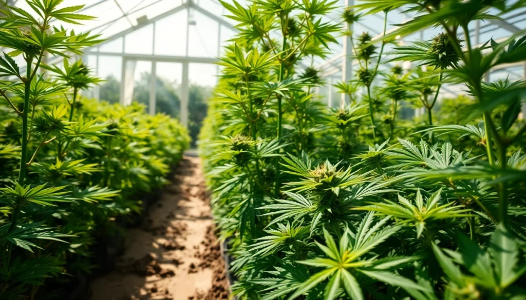 Découvrez les lois sur le cannabis légal espagne dans une serre d'horticulture.