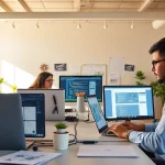 Website design team collaborating effectively to create stunning websites.