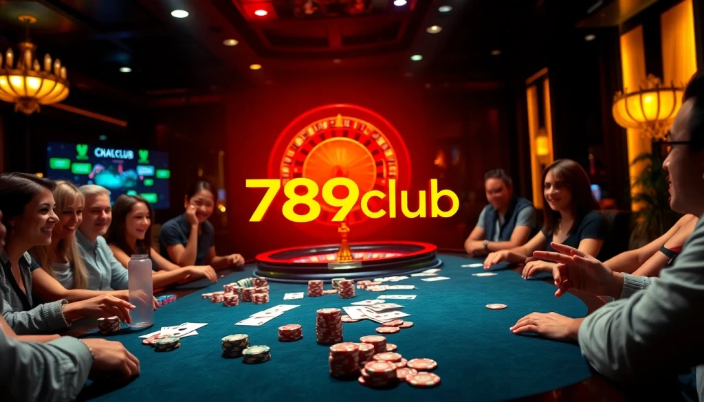 Experience the excitement of 789club at a luxurious casino table with chips and games.