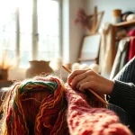 Create a hand-knitted garment at https://www.ound-ound.com amidst vibrant, natural fibers.