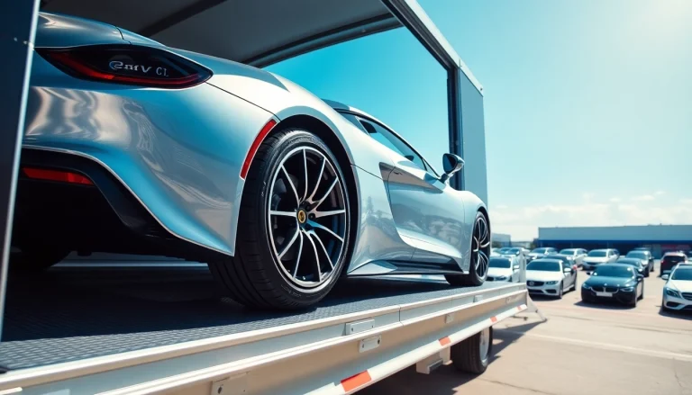 Transport luxury vehicles securely with https://luxuryautocarriers.com in a professional setting.