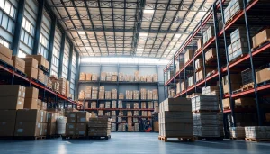 Finding a suitable warehouse near me showcased in a professional industrial setting.