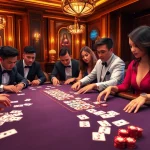 Gamblers enjoying their experience at Nhà cái MMOO with high-stakes gaming tables.