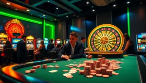 Engaging gamblers at Netwin enjoy a vibrant online casino atmosphere with poker and slots.