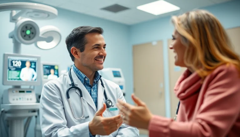 Engaging consultation scene at https://tweestedenziekenhuis.nl showcasing a doctor and patient interaction.