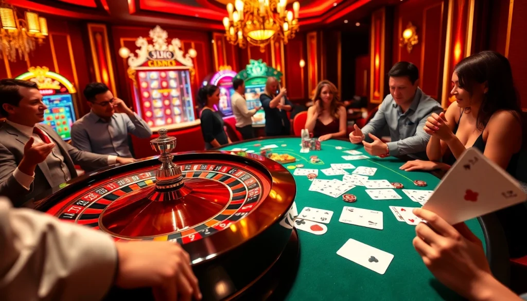 Experience the thrill of winning at https://s8net.com/ with an exciting casino scene filled with poker games and roulette.
