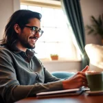 Engaged participant utilizing https://enqueteplein.nl to earn money from home by filling surveys.