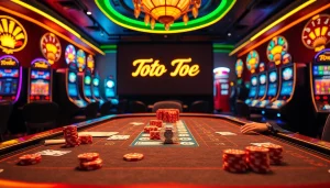 Win big with toto togel at a vibrant casino table filled with chips and excitement.