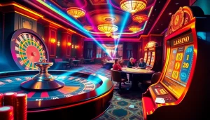 Experience the excitement of 67bet with engaging poker players and a jackpot-winning slot machine.