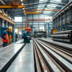 Skilled professionals working as steel fabricators near me in a modern workshop environment.
