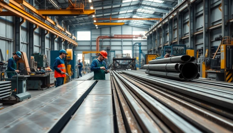 Skilled professionals working as steel fabricators near me in a modern workshop environment.