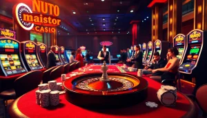 Experience the thrilling action of Nhà cái MMOO with players enjoying exciting casino games at vibrant tables.