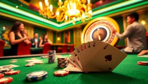 Experience thrilling gameplay at UU88 with vibrant casino tables and eager gamblers.
