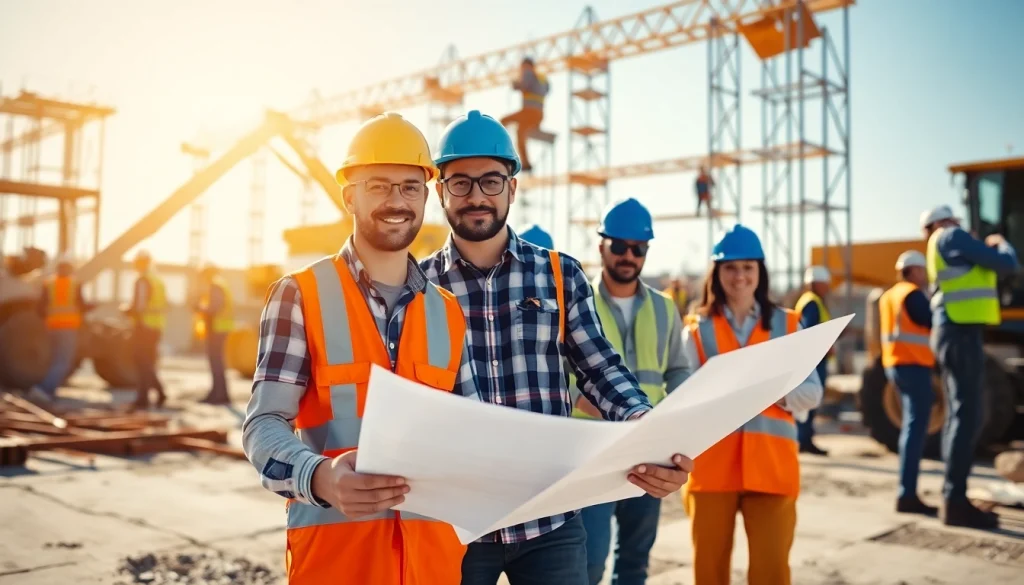 Collaborative construction workers in South Carolina highlight construction association values.