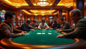 Experience the thrill of gambling as players engage at a casino table; Nếu như vậy bám vào đây.