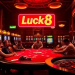 Experience thrilling gameplay at nhà cái luck8 with vibrant casino visuals featuring poker and slots.