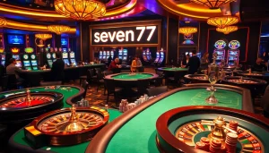 Experience the thrill of winning at seven 77 casino tables with vibrant chips and exciting gameplay.
