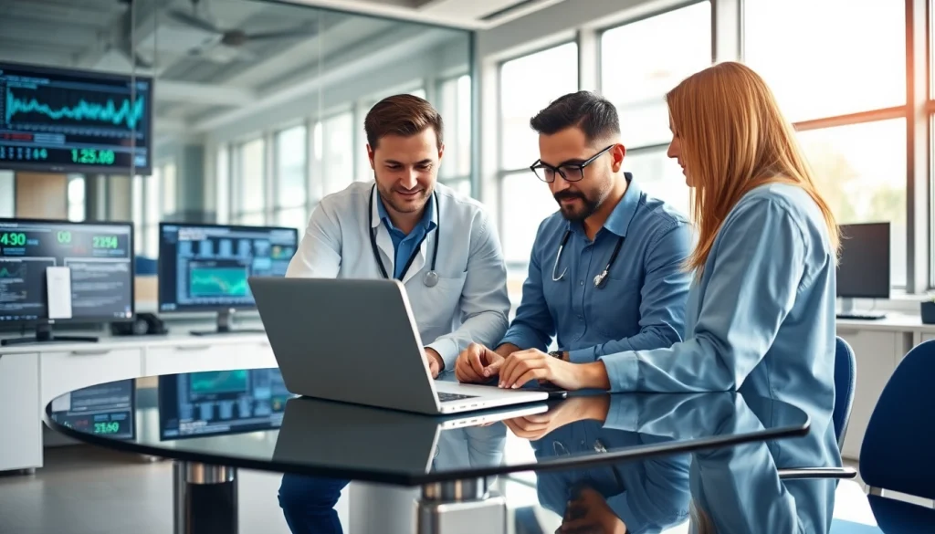 Offering expert Computer services in a bright office setting with collaborative technicians.