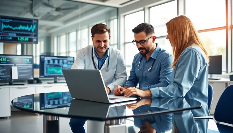 Offering expert Computer services in a bright office setting with collaborative technicians.