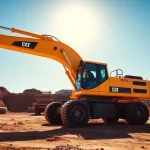 Rent excavators on a bustling construction site, showcasing teamwork and efficiency.