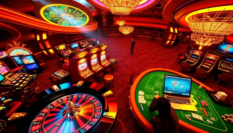 Experience the thrill of kkwin.life online casino with vibrant games, chips, and roulette in action.